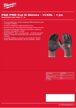 MILWAUKEE Rukavice Cut Pad Pro Cut D - 11/XXL - 1 pár 4932498505 A4 PDF