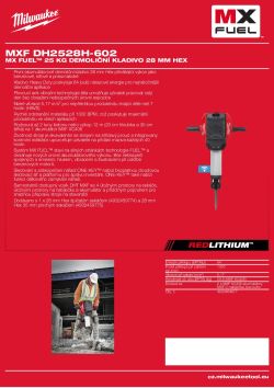 MILWAUKEE MX FUEL™ 25 kg demoliční kladivo 28 mm HEX 4933464878 A4 PDF
