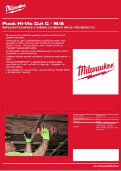 MILWAUKEE Rukavice Hi-Vis Cut Cut C - 8/M - 12 párů 4932492919 A4 PDF