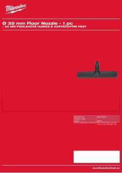 MILWAUKEE Dýza na podlahy ⌀ 35 mm s kartáči. 4932276046 A4 PDF