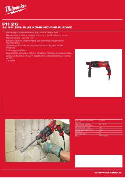 MILWAUKEE 26 mm SDS-plus kombinované kladivo 4933429015 A4 PDF