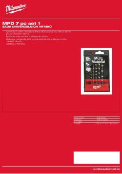 MILWAUKEE Sada různých vrtáků (7 ks) 4932352335 A4 PDF
