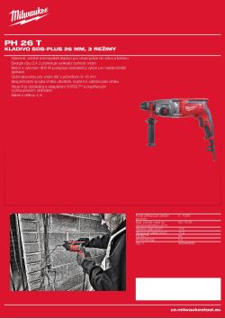 MILWAUKEE Kladivo SDS-plus 26 mm, 3 režimy 4933464583 A4 PDF