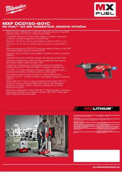 MILWAUKEE MX FUEL™ 150 mm diamantová jádrová vrtačka 4933478166 A4 PDF