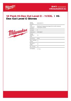 MILWAUKEE Rukavice Cut Hi-Dex Cut Cut C - 11/XXL - 12 párů 4932480515 A4 PDF