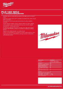 MILWAUKEE 12 V vrtačka/šroubovák 4933390631 A4 PDF