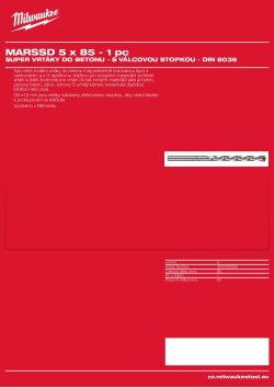 MILWAUKEE Concrete Super Drills - round shank / DIN 8039 4932399396 A4 PDF