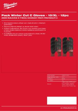 MILWAUKEE Zimní Rukavice CutC - 10/XL – 12 párů 4932471612 A4 PDF