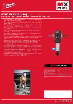 MILWAUKEE MX FUEL™ 25 kg demoliční kladivo 28 mm HEX 4933478805 A4 PDF
