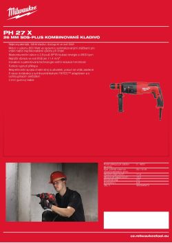 MILWAUKEE 26 mm SDS-plus kombinované kladivo 4933448960 A4 PDF