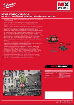 MILWAUKEE MX FUEL™ kufříkový ponorný vibrátor do betonu 4933479611 A4 PDF