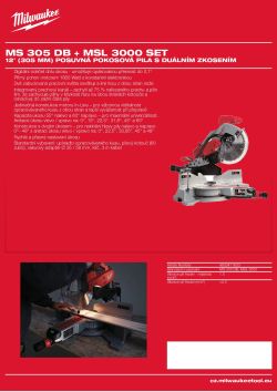 MILWAUKEE 305 mm posuvná pokosová pila s duálním zkosením a stojan na pokosovou pilu 4933411623 A4 PDF