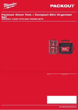 MILWAUKEE Sada otevřené brašny na nářadí PACKOUT™ 40 cm + kompaktního úzkého organizéru PACKOUT™ 4932478810 A4 PDF