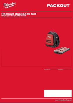 MILWAUKEE Packout Backpack Set 4932493621 A4 PDF