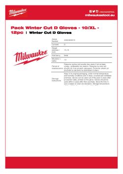 MILWAUKEE Zimní Rukavice CutD - 10/XL - 12 párů 4932480619 A4 PDF