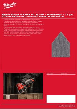 MILWAUKEE Mesh Sheets for M12 FDSS 4932501319 A4 PDF