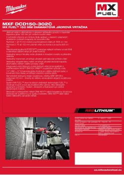 MILWAUKEE MX FUEL™ 150 mm jádrová vrtačka 4933464888 A4 PDF