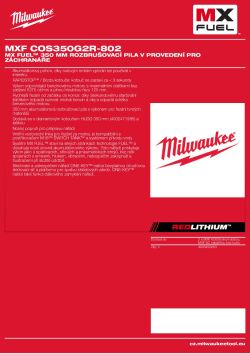MILWAUKEE MX FUEL™ 350 mm rozbrušovací pila v provedení pro záchranáře 4933493411 A4 PDF