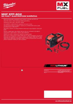 MILWAUKEE MX FUEL™ elektrofúzní svářečka 4933493807 A4 PDF