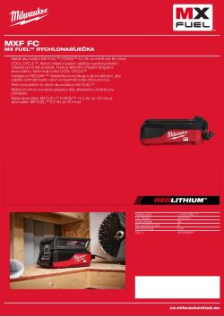 MILWAUKEE MX FUEL™ rychlonabíječka 4933498546 A4 PDF