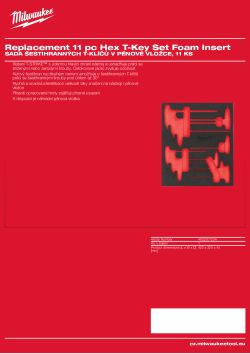 MILWAUKEE Náhradní pěnová vložka pro sadu šestihranných T-klíčů, 11 ks 4932501234 A4 PDF