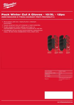 MILWAUKEE Zimní Rukavice CutA - 10/XL – 12 párů 4932471608 A4 PDF