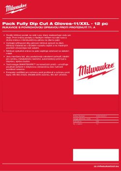 MILWAUKEE Rukavice Cut A s celoplošným povrstvením - 11/XXL - 12 párů 4932493227 A4 PDF