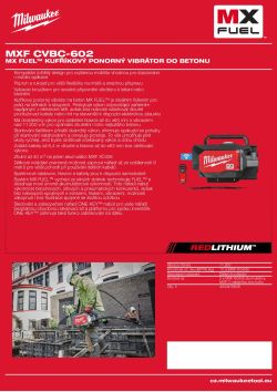MILWAUKEE MX FUEL™ kufříkový ponorný vibrátor do betonu 4933479609 A4 PDF