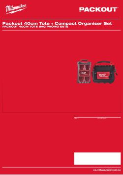 MILWAUKEE Sada otevřené brašny na nářadí PACKOUT™ 40 cm + kompaktního organizéru PACKOUT™ 4932478841 A4 PDF
