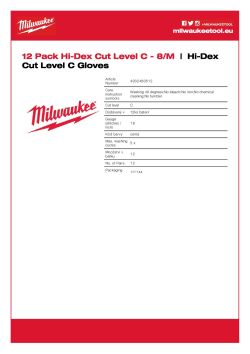 MILWAUKEE Rukavice Cut Hi-Dex Cut Cut C - 8/M - 12 párů 4932480512 A4 PDF