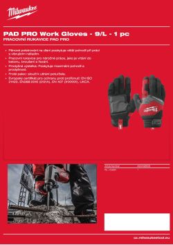 MILWAUKEE Rukavice Cut Pad Pro Work - 9/L - 1 pár 4932498508 A4 PDF