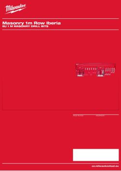 MILWAUKEE EU 1 m Masonry Drill Bits 4932492081 A4 PDF