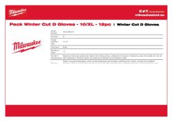 MILWAUKEE Zimní Rukavice CutD - 10/XL - 12 párů 4932480619 A4 PDF