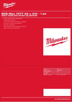 MILWAUKEE SDS-Max TCT Tunnel Drills 4932399367 A4 PDF