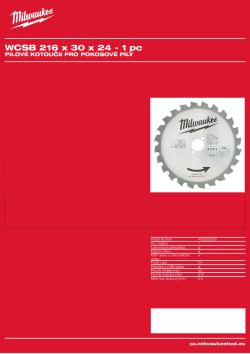 MILWAUKEE Circular saw blades for mitre saws 4932352839 A4 PDF