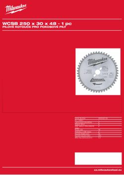 MILWAUKEE Circular saw blades for mitre saws 4932352139 A4 PDF