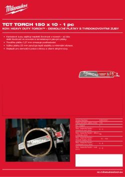 MILWAUKEE TORCH™ tvrdokovové zuby - 150 mm - 1 ks 48005251 A4 PDF