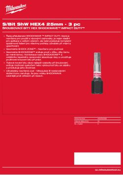 MILWAUKEE Shockwave bits Hex 4932500380 A4 PDF