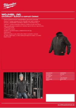 MILWAUKEE GRIDIRON™ Bunda s kapucí černá 4933459436 A4 PDF