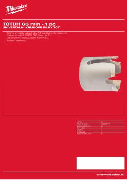MILWAUKEE TCT Universal Holesaws 4932399110 A4 PDF