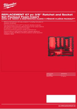 MILWAUKEE Náhradní pěnová vložka PACKOUT™ pro sadu 67 dílů 3/8″ ráčny a nástrčných hlavic 4932502033 A4 PDF