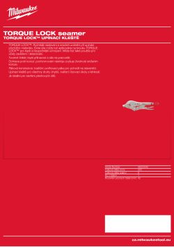 MILWAUKEE Upínací kleště TORQUE LOCK™ 48223540 A4 PDF