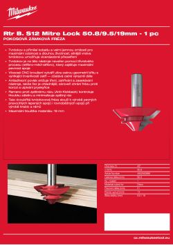 MILWAUKEE Fréza pro zámkový spoj, stopka 12 mm, 50,8 / 9,5 / 19 mm – 1 ks 4932500995 A4 PDF