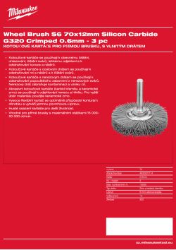 MILWAUKEE Kotoučový kartáč S6 70×12 mm, karbid křemíku G320, vlnitý drát 0,6 mm – 3 ks 4932501714 A4 PDF
