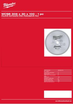 MILWAUKEE Circular saw blades for mitre saws 4932352142 A4 PDF
