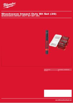 MILWAUKEE Shockwave Impact Duty Bit Set (39) 4932498608 A4 PDF