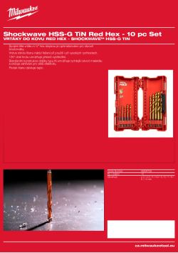 MILWAUKEE SHOCKWAVE™ HSS-G TiN Red Hex set vrtáků v plastové kazetě (10 ks) 48894759 A4 PDF