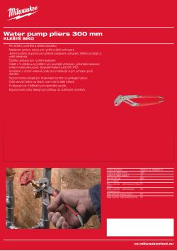 MILWAUKEE Klešte SIKO 300 mm 48223112 A4 PDF