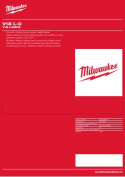 MILWAUKEE 18 V lampa 4932399655 A4 PDF