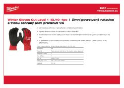 MILWAUKEE Zimní Rukavice CutA - XL/ 10 - 1 pár 4932471345 A4 PDF
